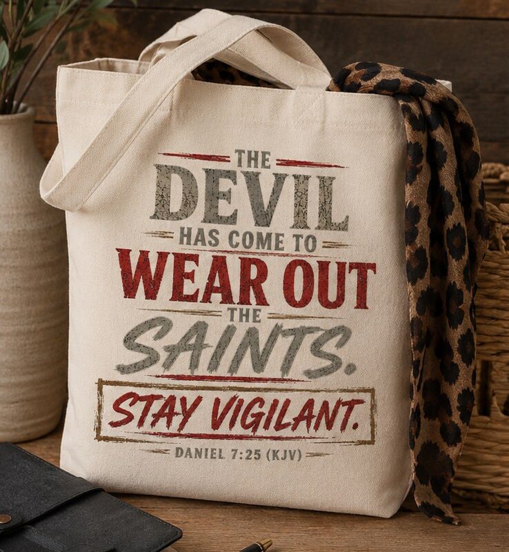 The Devil Has Come To Wear Out The Saints™ Tote